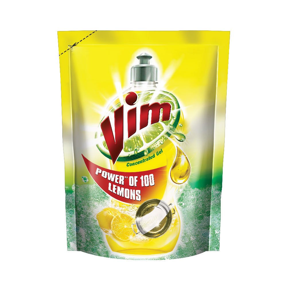 Buy Vim Dishwash Liquid Gel Lemon, With Lemon Fragrance, Leaves No