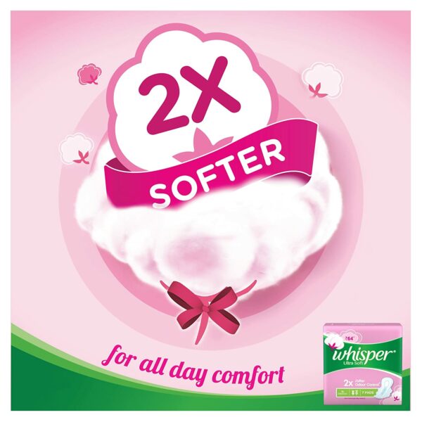 Whisper Ultra Soft Sanitary Pads - 50 Pieces (XL) and Whisper Ultra  Overnight Sanitary Pads with Wings 