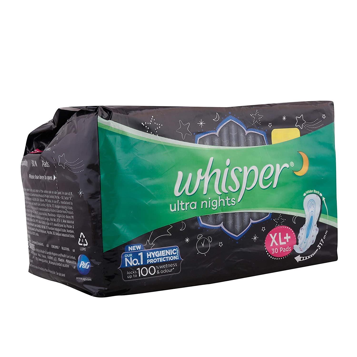 Whisper Ultra Overnight Sanitary Pads with Wings - 30 Pieces (XL Plus) :  : Health & Personal Care