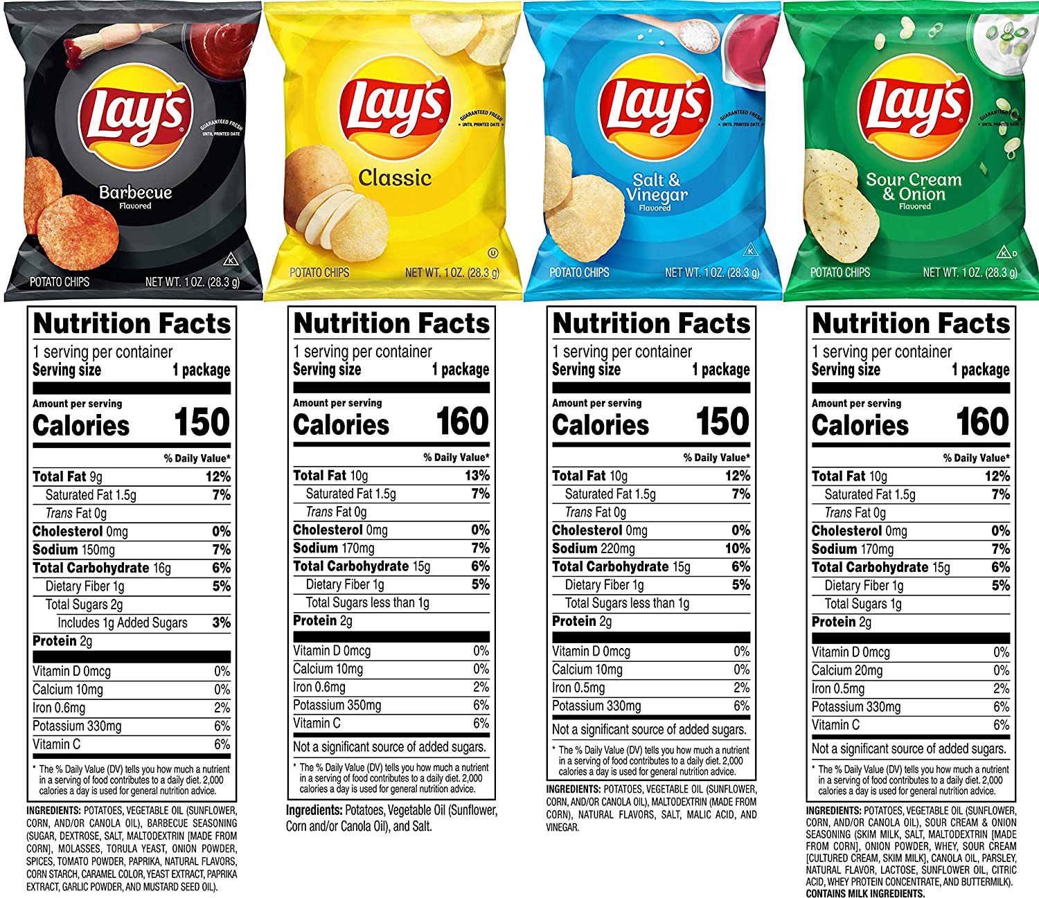 Lay S Potato Chips Variety Pack 1 Oz