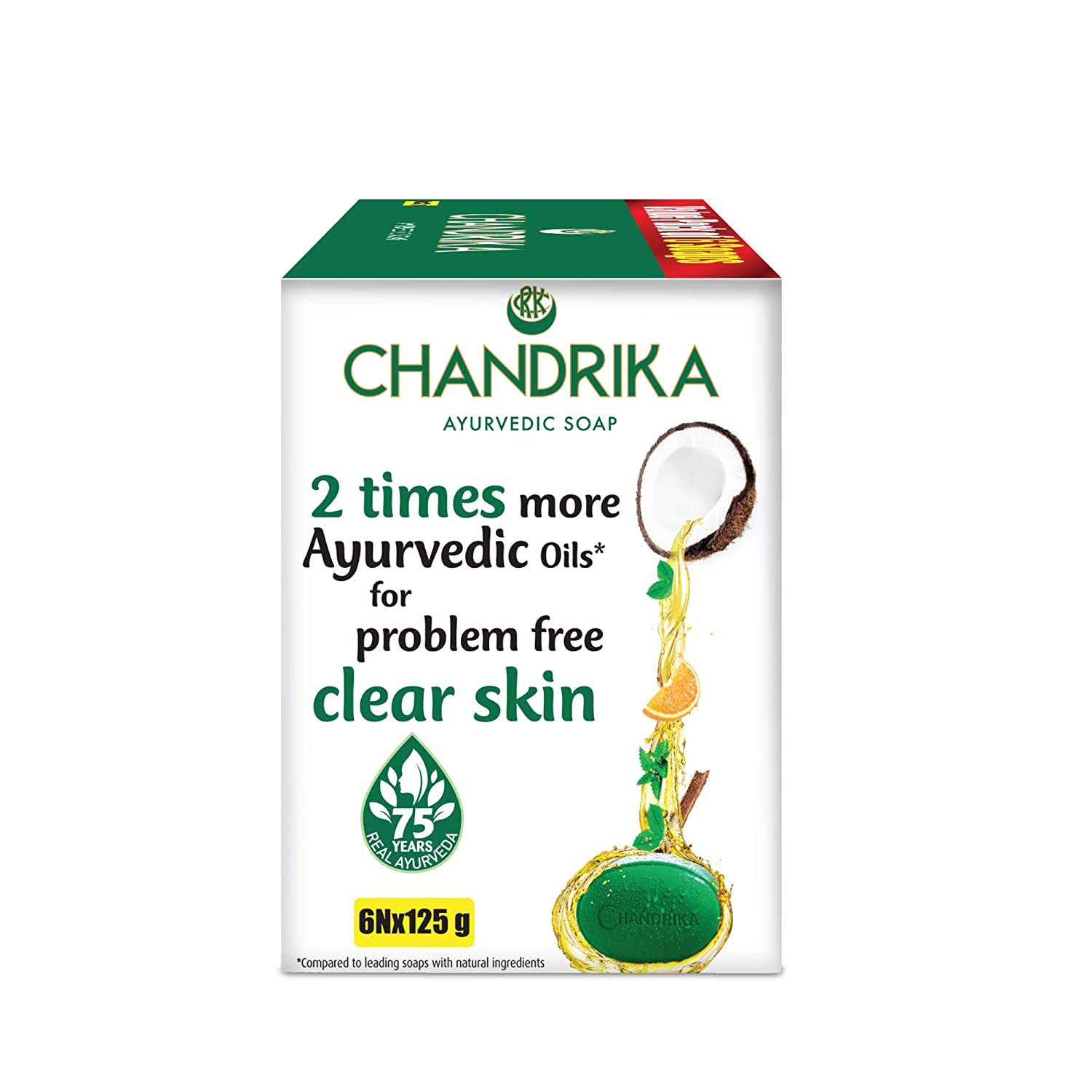 Chandrika Ayurvedic Herbal And Vegetable Oil Soap - 2.64 Oz - myotcstore.com